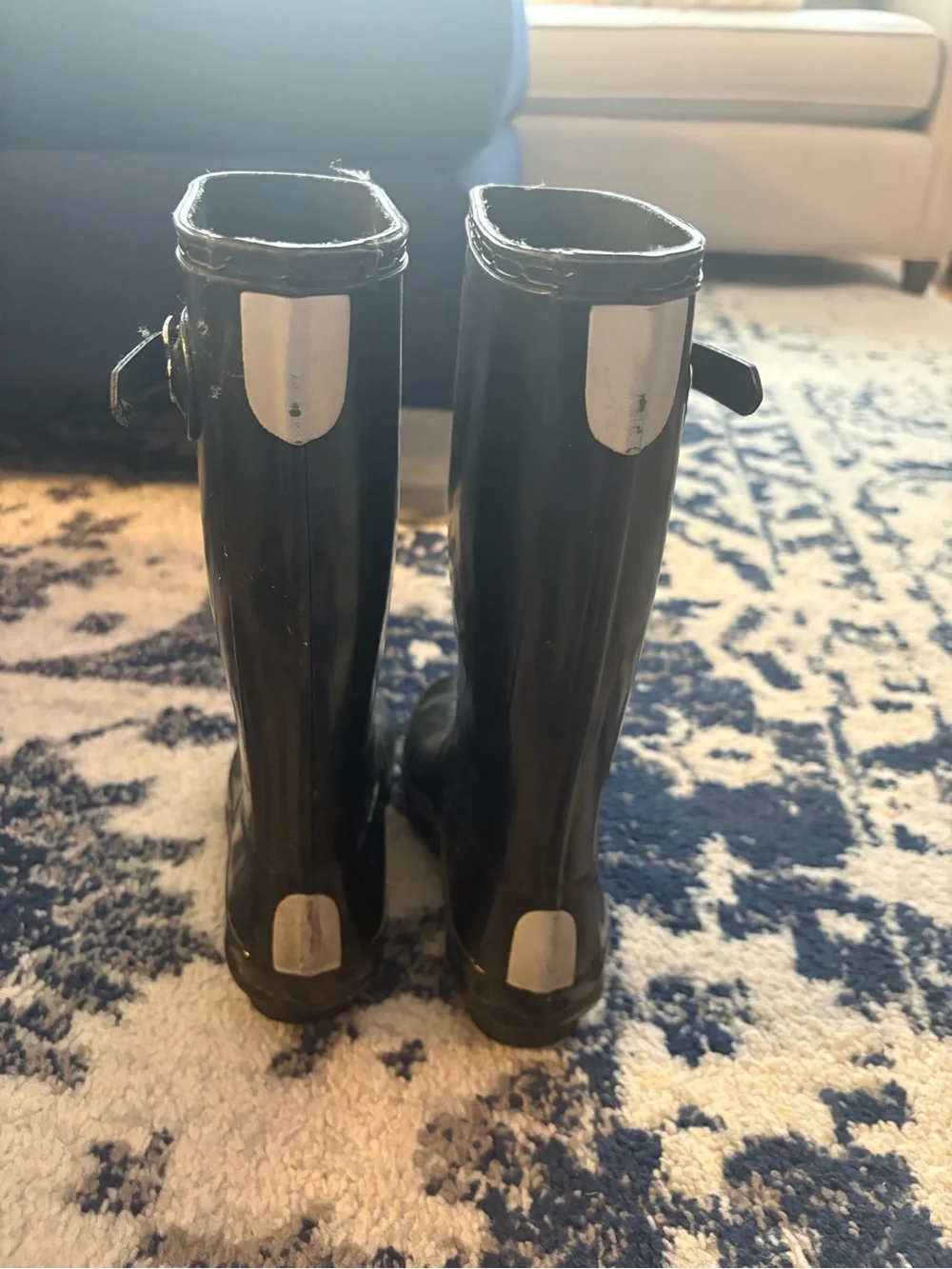 Hunter Kids Black Gloss Tall Rain Boots